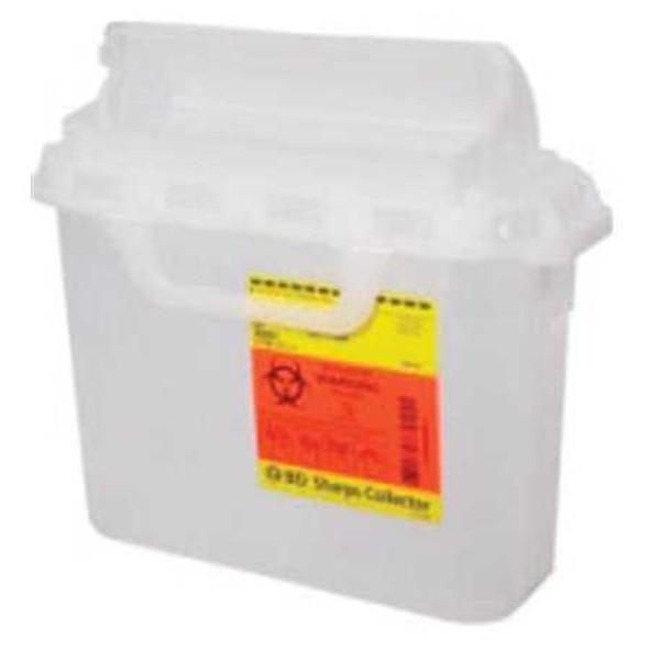 Multi-purpose Sharps Container 1-Piece 10.75H X 10.75W X 4D Inch 5.4 Quart Translucent White Base Horizontal Entry Lid 305427 Each/1 305427 BECTON-DICKINSON 287479_EA