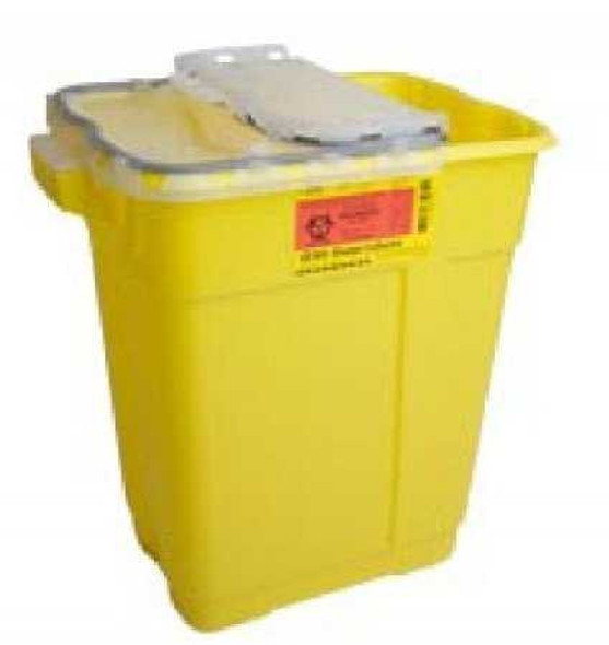 Chemotherapy Sharps Container 2-Piece 18.5H X 17.75W X 11.75D Inch 9 Gallon Yellow Base Hinged Lid 305603 Case/8 305603 BECTON-DICKINSON 444895_CS