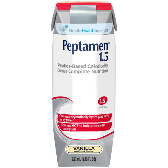 Oral Supplement / Tube Feeding Formula Peptamen 1.5 Vanilla 250 mL Carton Ready to Use 9871618190 Case/24 9871618190 NESTLE'HEALTHCARE NUTRITION 467630_CS