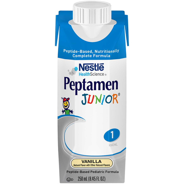 Pediatric Oral Supplement / Tube Feeding Formula Peptamen Junior Vanilla 250 mL Tetra Prisma Ready to Use 9871616252 Case/24 9871616252 NESTLE'HEALTHCARE NUTRITION 293575_CS