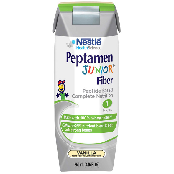 Pediatric Oral Supplement / Tube Feeding Formula Peptamen Junior Fiber Vanilla 250 mL Tetra Prisma Ready to Use 9871660210 Each/1 9871660210 NESTLE'HEALTHCARE NUTRITION 711879_EA