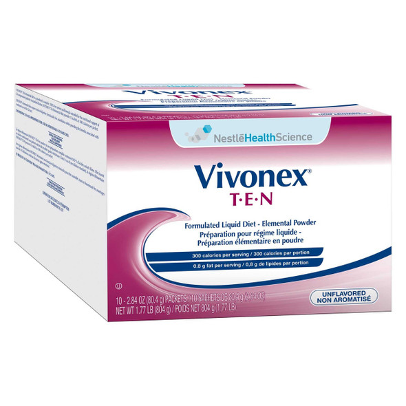 Elemental Tube Feeding / Oral Supplement Vivonex T.E.N Unflavored 2.84 oz. Individual Packet Powder 07127400 Each/1 7127400 NESTLE'HEALTHCARE NUTRITION 253462_EA