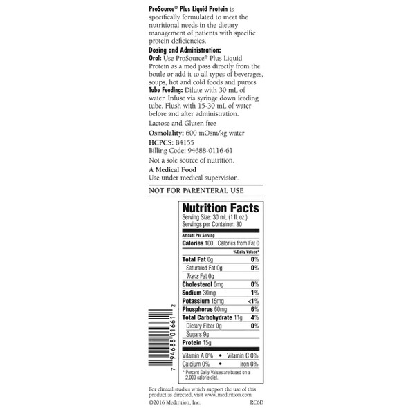 Protein Supplement ProSource Plus Berry Punch 32 oz. Bottle Ready to Use 11661 Case/4 11661 NATIONAL NUTRITION 706410_CS