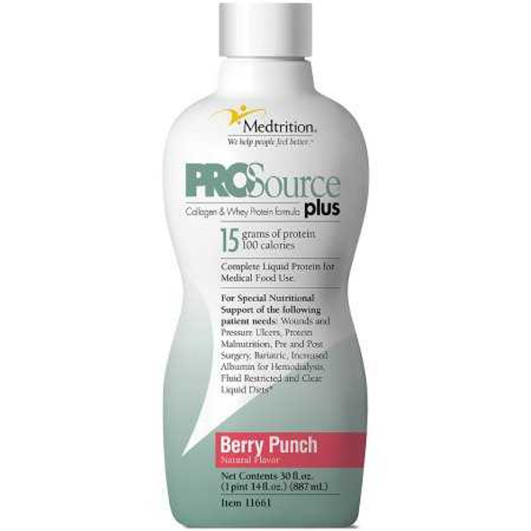 Protein Supplement ProSource Plus Berry Punch 32 oz. Bottle Ready to Use 11661 Each/1 11661 NATIONAL NUTRITION 706410_EA