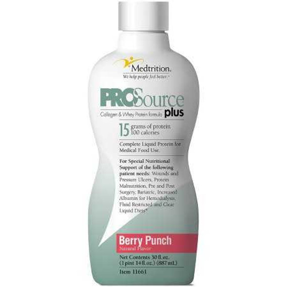 Protein Supplement ProSource Plus Berry Punch 32 oz. Bottle Ready to Use 11661 Each/1 11661 NATIONAL NUTRITION 706410_EA