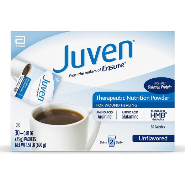 Juven Nutrition Powder, Wound Care and Immune System Support, Arginine and Glutamine, Unflavored, 0.81 oz. per Individual Packet, 180 Packets