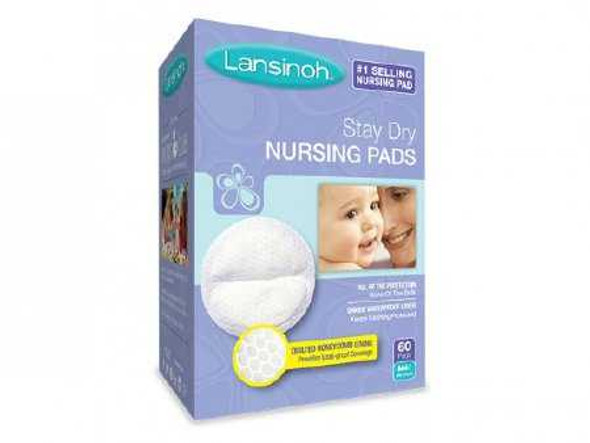 Nursing Pad Lansinoh Stay Dry One Size Fits Most Quilted Cotton Disposable 2104586 Box/60 2104586 US PHARMACEUTICAL DIVISION/MCK 1039100_BX