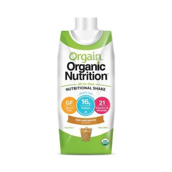 Oral Supplement OrgainOrganic Nutritional Shake Iced Cafe Mocha 14 oz. Carton Ready to Use 860547000075 Case/12 8.61E+11 ORGAIN INC 1026545_CS