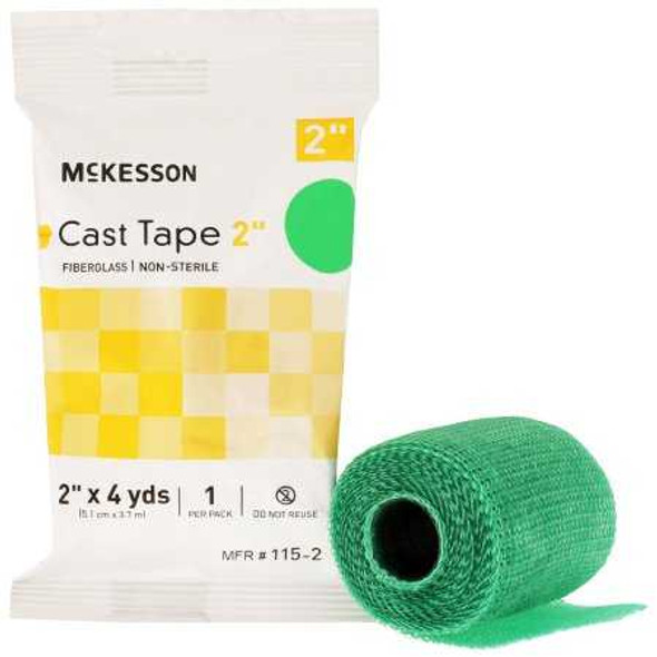 Cast Tape McKesson 2 Inch X 12 Foot Fiberglass Green 115-2G Box/10 115-2G MCK BRAND 733686_BX