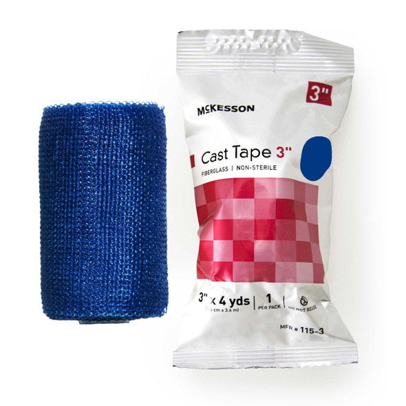 Cast Tape McKesson 3 Inch X 12 Foot Fiberglass Blue 115-3B Box/10 115-3B MCK BRAND 733692_BX