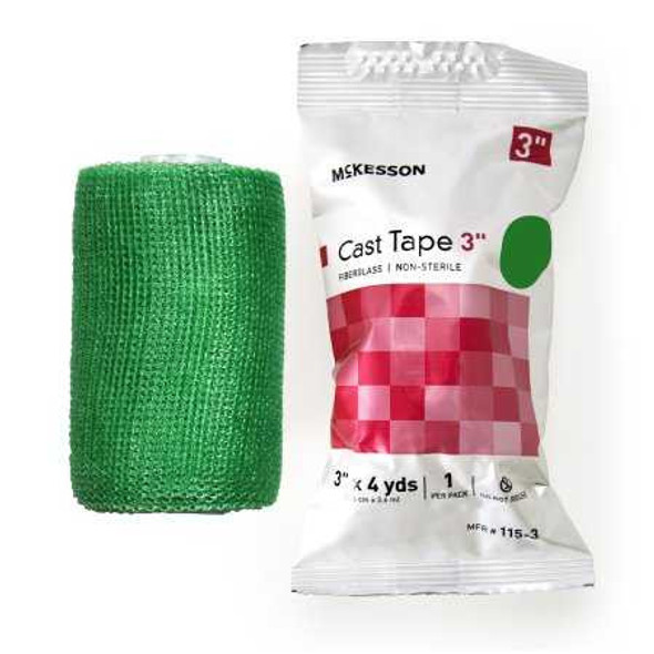 Cast Tape McKesson 3 Inch X 12 Foot Fiberglass Green 115-3G Box/10 115-3G MCK BRAND 733693_BX