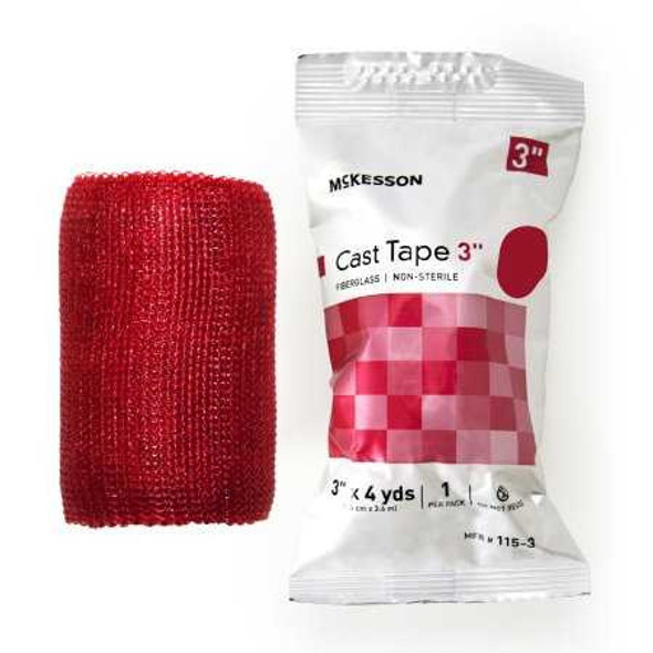 Cast Tape McKesson 3 Inch X 12 Foot Fiberglass Red 115-3R Box/10 115-3R MCK BRAND 733694_BX