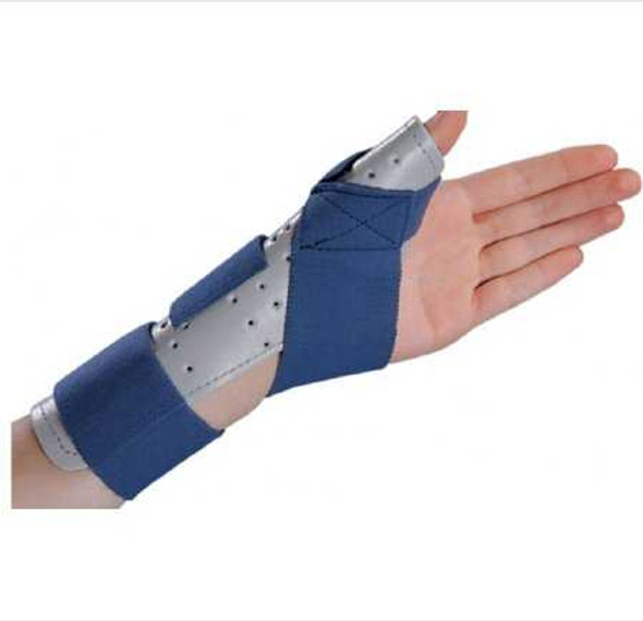 Thumb Splint ThumbSPICA™ Adult Small / Medium Hook and Loop Strap Closure Right Hand Blue / Gray 79-87113 Pack of 1 79-87113 ThumbSPICA™ 331828_EA