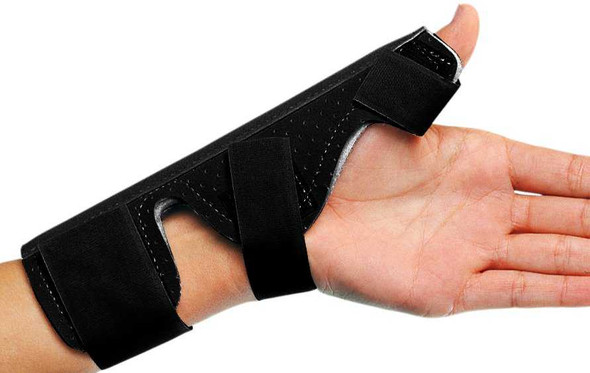 Thumb Splint PROCARE Wrist Strap Aluminum / Suede Left or Right Hand Beige One Size Fits Most 79-92170 Each/1 79-92170 DJ ORTHOPEDICS LLC 286398_EA