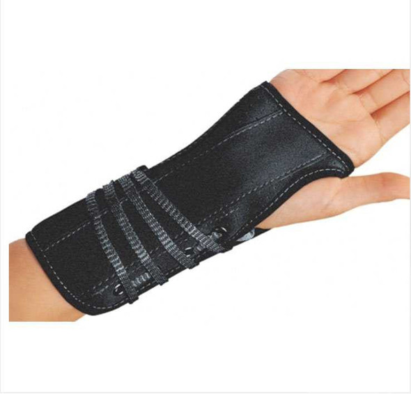 Wrist Splint Cinch-Lock Suede / Flannel Left Hand Black Medium 79-87215 Each/1 79-87215 DJ ORTHOPEDICS LLC 251627_EA