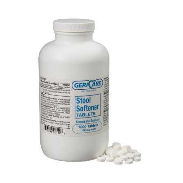 Stool Softener McKesson Brand Tablet 1000 per Bottle 100 mg Strength Docusate Sodium 57896042110 BT/1000 57896042110 MCK BRAND 633777_BT