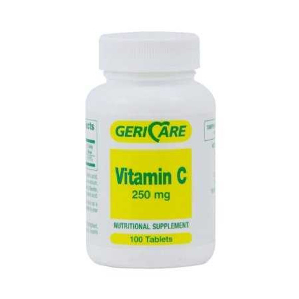 Vitamin C Supplement Geri-Care® Ascorbic Acid 250 mg Strength Tablet 100 per Bottle 831-01-GCP Case of 12 57896083101 Geri-Care® 634158_CS