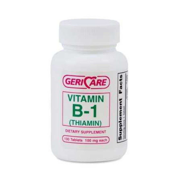 Vitamin Supplement Geri-Care® Vitamin B1 100 mg Strength Tablet 100 per Bottle 851-01-GCP Case of 12 57896085101 Geri-Care® 774606_CS