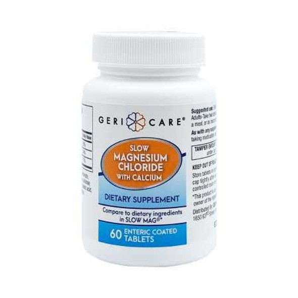 Mineral Supplement Geri-Care® Calcium / Magnesium Chloride 236mg -142 mg - 400 mg Strength Tablet 60 per Bottle 635-06-GCP Case of 12 57896063506 Geri-Care® 689188_CS