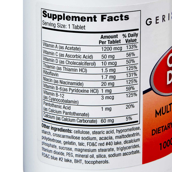 Multivitamin Supplement Geri-Care® Tablet 1,000 per Bottle 501-10-GCP Case of 12 57896050110 Geri-Care® 633781_CS