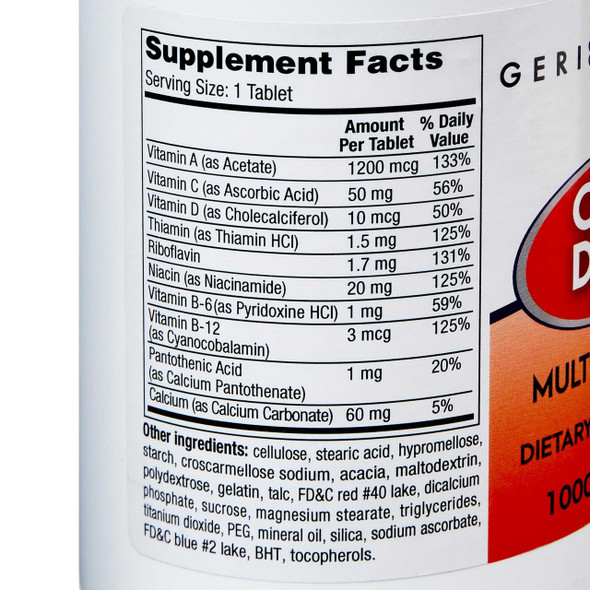 Multivitamin Supplement Geri-Care® Tablet 1,000 per Bottle 501-10-GCP Case of 12 57896050110 Geri-Care® 633781_CS