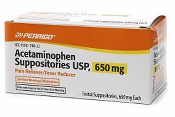 Pain Relief 650 mg Strength Suppository 100 per Box 1679869 Box/100 1679869 US PHARMACEUTICAL DIVISION/MCK 851705_BX