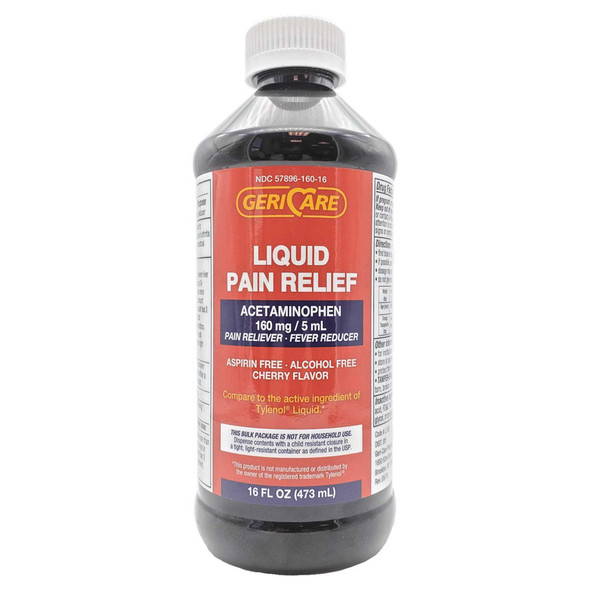 Pain Relief McKesson Brand 160 mg / 5 mL Strength Liquid 16 oz. 57896018016 Case/12 57896018016 MCK BRAND 633792_CS