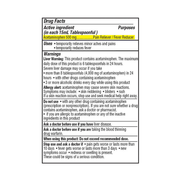 Pain Relief McKesson Brand 500 mg Strength Liquid 8 oz. 57896020208 Case/24 57896020208 MCK BRAND 689167_CS