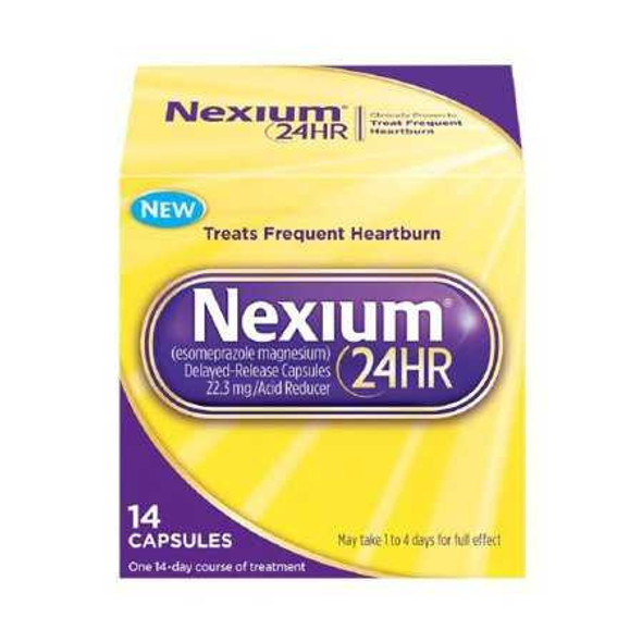Antacid Nexium 24HR 20 mg Strength Delayed-Release Capsule 14 per Box 2031706 BT/1 2031706 US PHARMACEUTICAL DIVISION/MCK 901988_BT