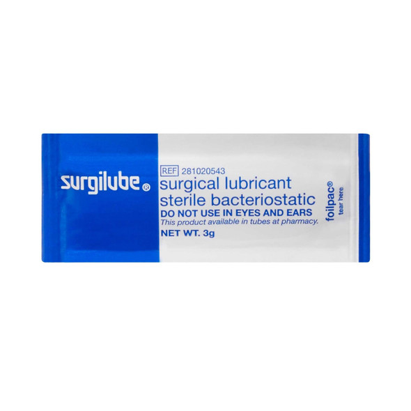 Lubricating Jelly Surgilube 3 g Individual Packet Sterile 281020543 Each/1 281020543 HR PHARMACEUTICALS 1009103_EA