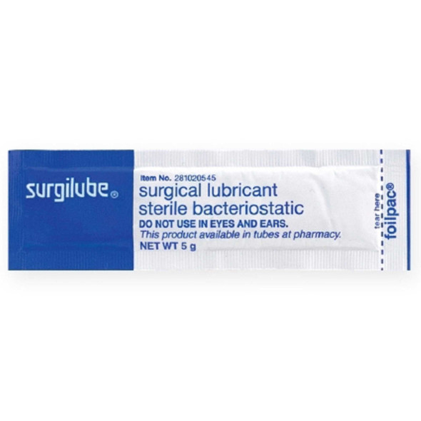 Lubricating Jelly Surgilube 5 g Individual Packet Sterile 281020545 Box/144 281020545 HR PHARMACEUTICALS 1050804_BX