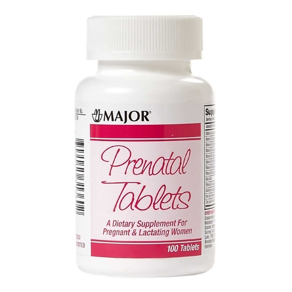 Prenatal Vitamin Supplement Major 27 mg - 0.8 mg Strength Tablet 100 per Bottle 00904531360 BT/1 904531360 MAJOR PHARMACEUTICALS 915388_BT