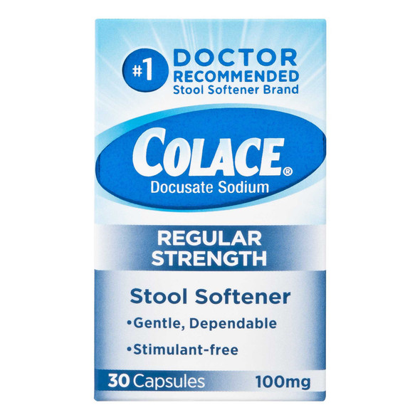 Laxative Colace Capsule 30 per Box 100 mg Strength Docusate Sodium 1343938 Box/30 1343938 US PHARMACEUTICAL DIVISION/MCK 830847_BX