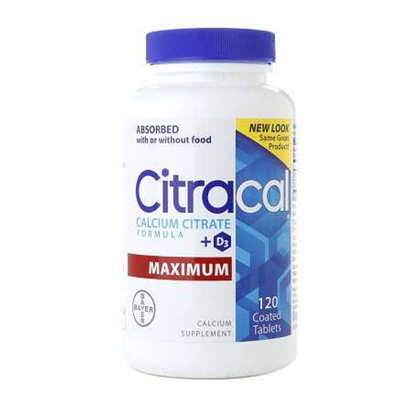 Calcium with Vitamin D Supplement Citracal Max 250 IU / 315 mg Strength Caplet 120 per Bottle 1159342 BT/1 1159342 US PHARMACEUTICAL DIVISION/MCK 880131_BT