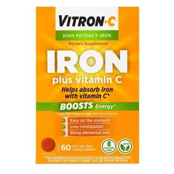 Iron Supplement Vitron-C 125 mg / 65 mg Strength Coated Tablet 60 per Bottle 2137669 BT/60 2137669 US PHARMACEUTICAL DIVISION/MCK 699765_BT