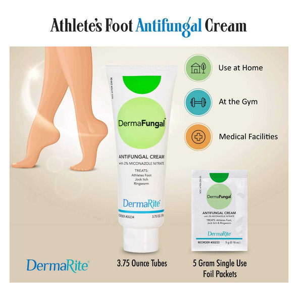 Antifungal DermaFungal 2% Strength Cream 5 Gram Individual Packet 00233 Box/144 233 DERMARITE INDUSTRIES LLC 830993_BX