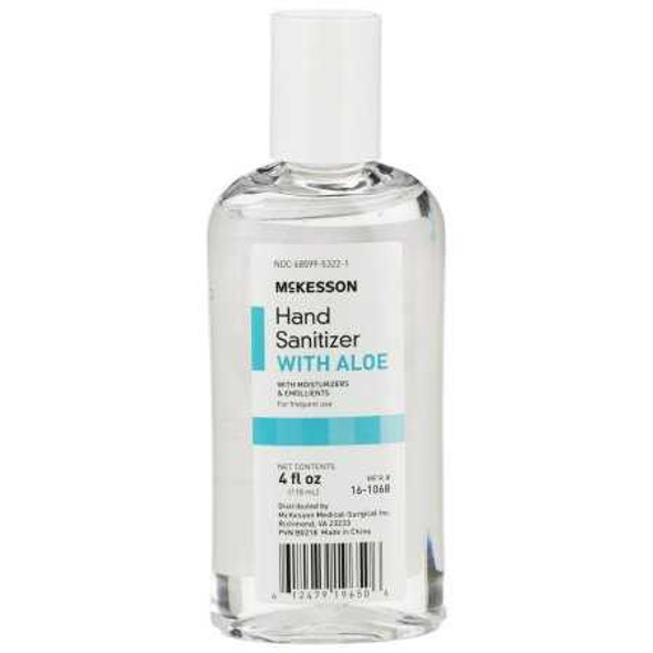 Hand Sanitizer with Aloe McKesson 4 oz. Alcohol Ethyl Gel Bottle 16-1068 Case/24 16-1068 MCK BRAND 953790_CS