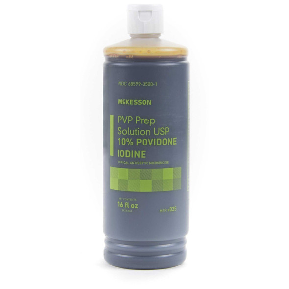 Prep Solution McKesson 16 oz. Flip-Top Bottle 10% Povidone-Iodine 035 Each/1 35 MCK BRAND 911740_EA