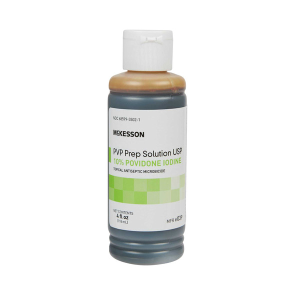 Prep Solution McKesson 4 oz. Flip-Top Bottle 10% Povidone-Iodine 039 Each/1 39 MCK BRAND 1043539_EA