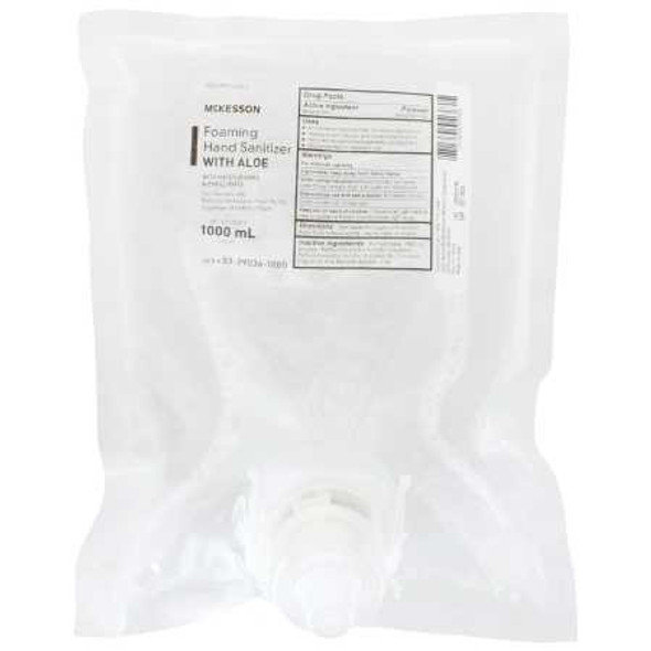 Hand Sanitizer with Aloe McKesson 1,000 mL Ethyl Alcohol Foaming Dispenser Refill Bag 53-29036-1000 Pack of 1 53-29036-1000 McKesson 957986_EA