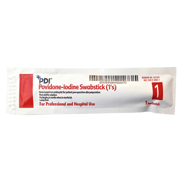 Impregnated Swabstick PDI 1 Pack Individual Packet 10% Povidone-Iodine S41350 Each/1 S41350 PDI/NICE-PAK 188681_EA