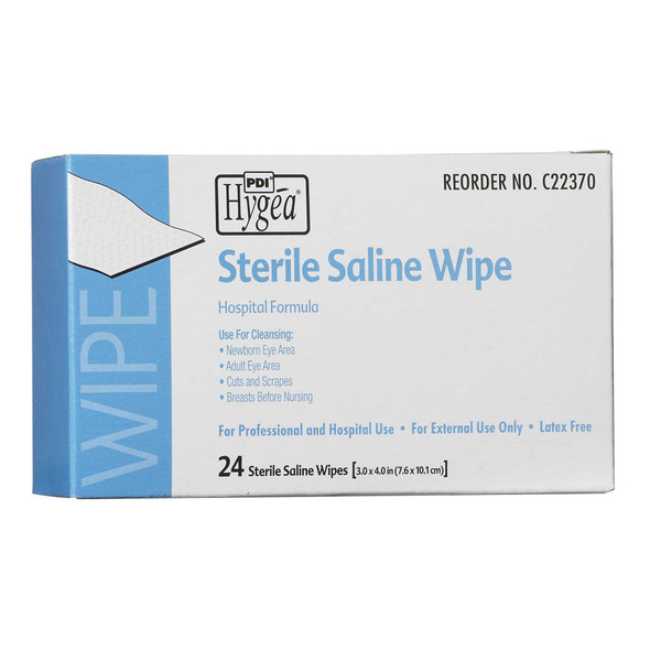 Saline Wipe Hygea Individual Packet Saline Unscented 1 Count C22370 Each/1 C22370 PDI/NICE-PAK 144086_EA