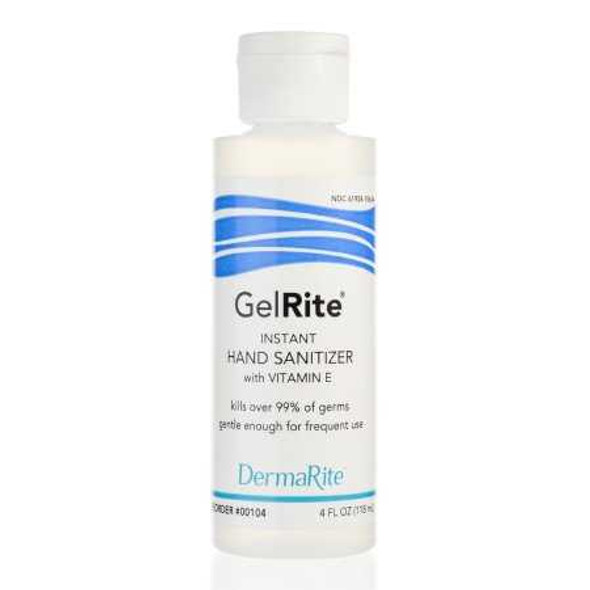 Hand Sanitizer GelRite 4 oz. Alcohol Ethyl Gel Bottle 00104 Each/1 104 DERMARITE INDUSTRIES LLC 576312_EA