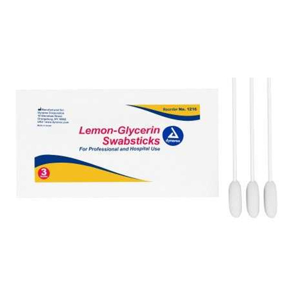 Oral Swabstick Foam Tip Lemon Glycerin 1216 Pack/3 1216 DYNAREX CORP. 530231_PK