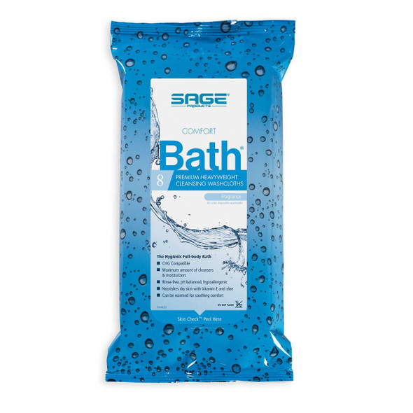 Rinse-Free Bath Wipe Comfort Bath® Premium Heavyweight Soft Pack Scented 8 Count 7900 Case of 352 7900 Comfort Bath® Premium Heavyweight 332490_CS