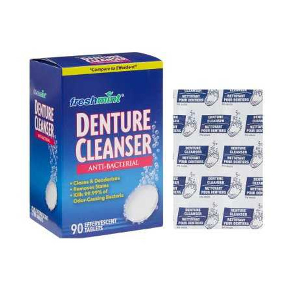 Denture Cleaner Freshmint Tablet DENT90 Box/1 DENT90 NEW WORLD IMPORTS 840178_BX