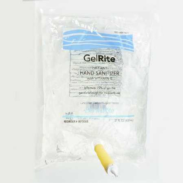 Hand Sanitizer GelRite 800 mL Alcohol Ethyl Gel Dispenser Refill Bag 00100BB Case/12 00100BB DERMARITE INDUSTRIES LLC 861143_CS
