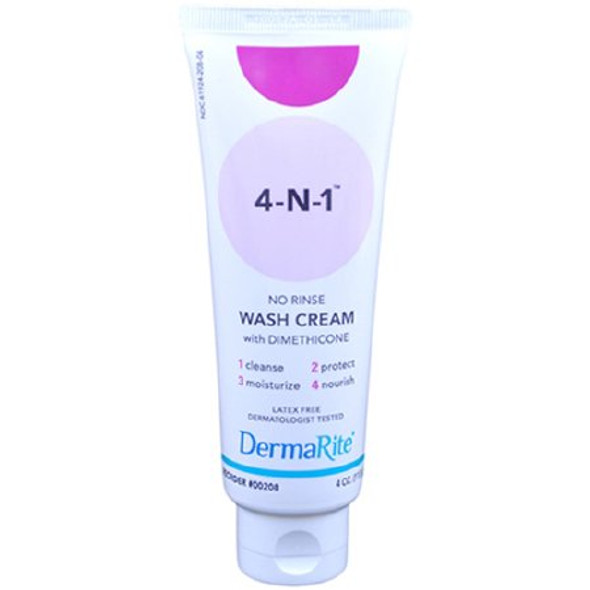 Rinse-Free Body Wash DermaRite® 4-N-1™ Cream 4 oz. Tube Fresh Scent 00208 Case/24