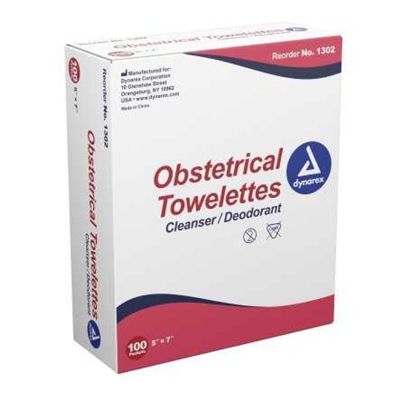 Obstetrical Cleansing Towelette Dynarex® Individual Packet Scented 100 Count 1302 Case of 1000 1302 Dynarex® 809780_CS