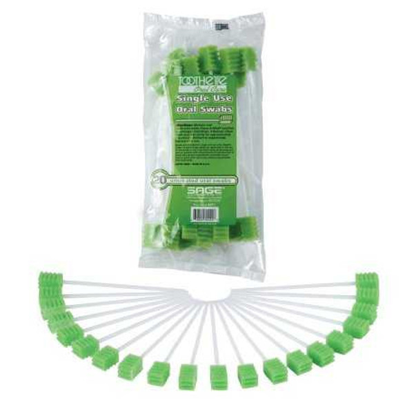 Oral Swabstick Toothette Plus Foam Tip Untreated 6071 Case/1000 6071 SAGE PRODUCTS INC. 466896_CS